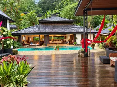 Pool & gardens — Deck